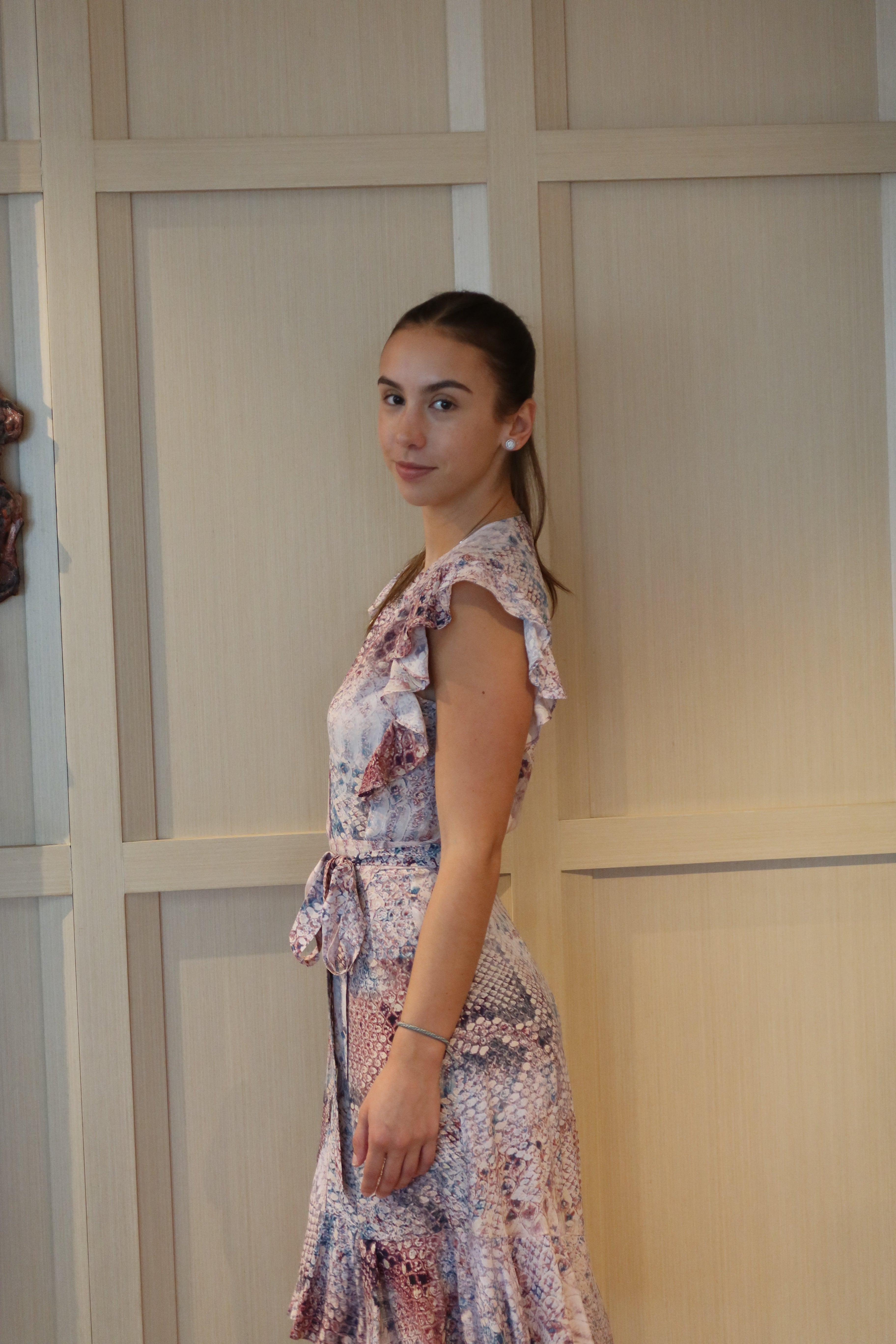 For All 7 Mankind Print Wrap Midi Dress
