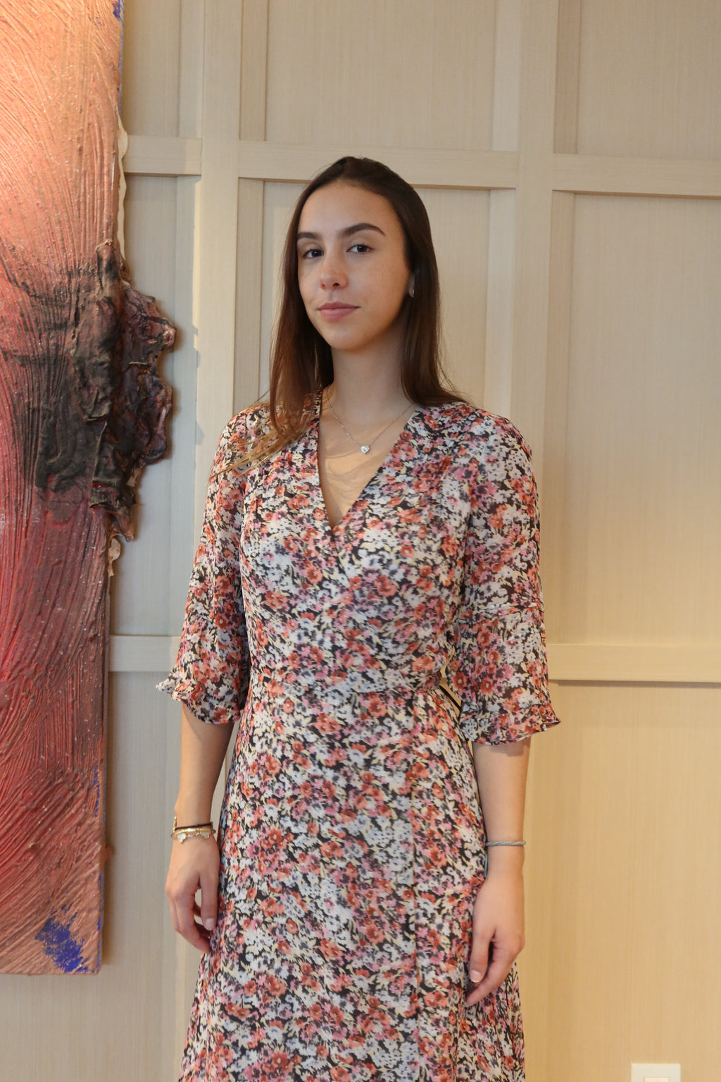 AllSaints Floral Ruffle Maxi Dress