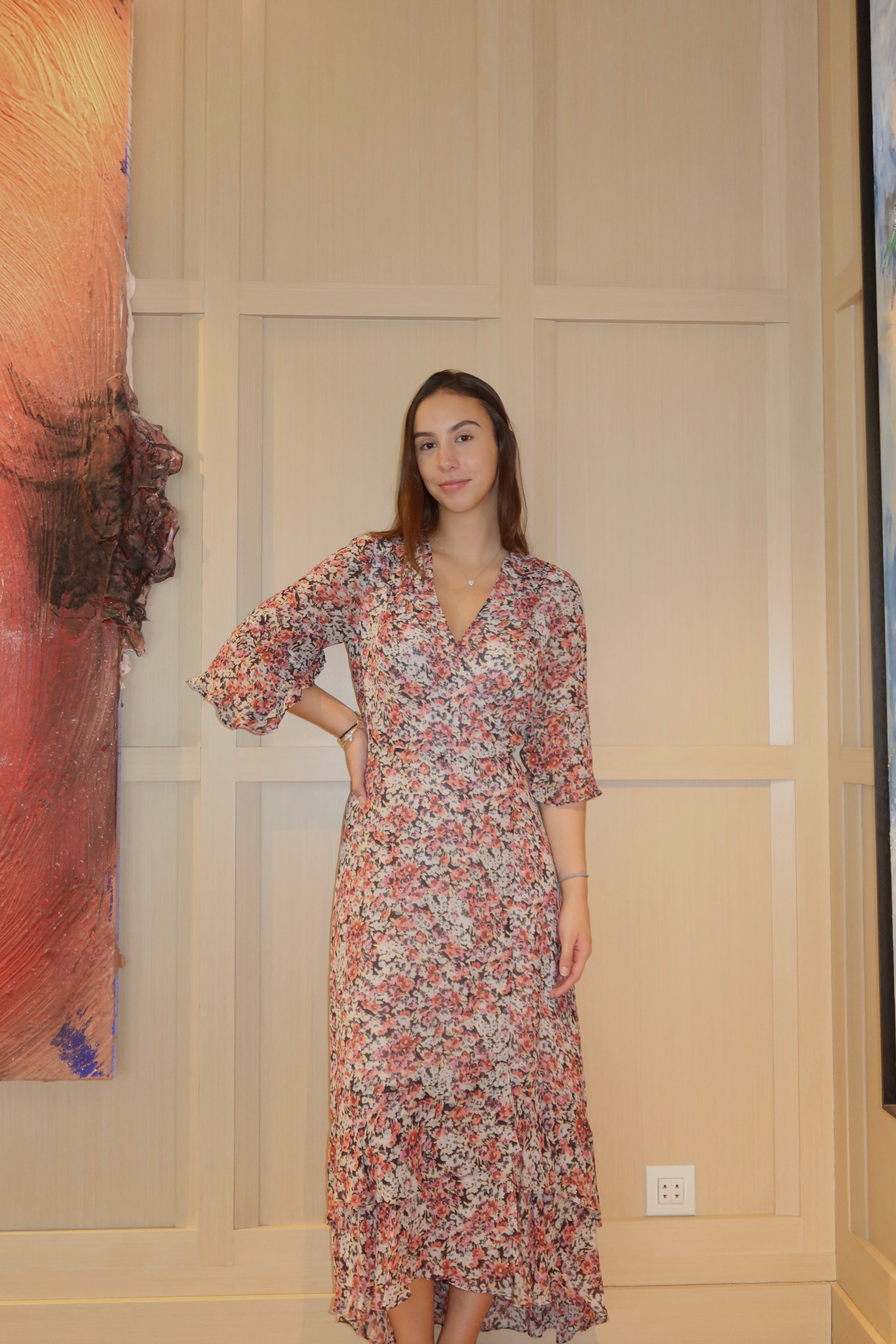 AllSaints Floral Ruffle Maxi Dress