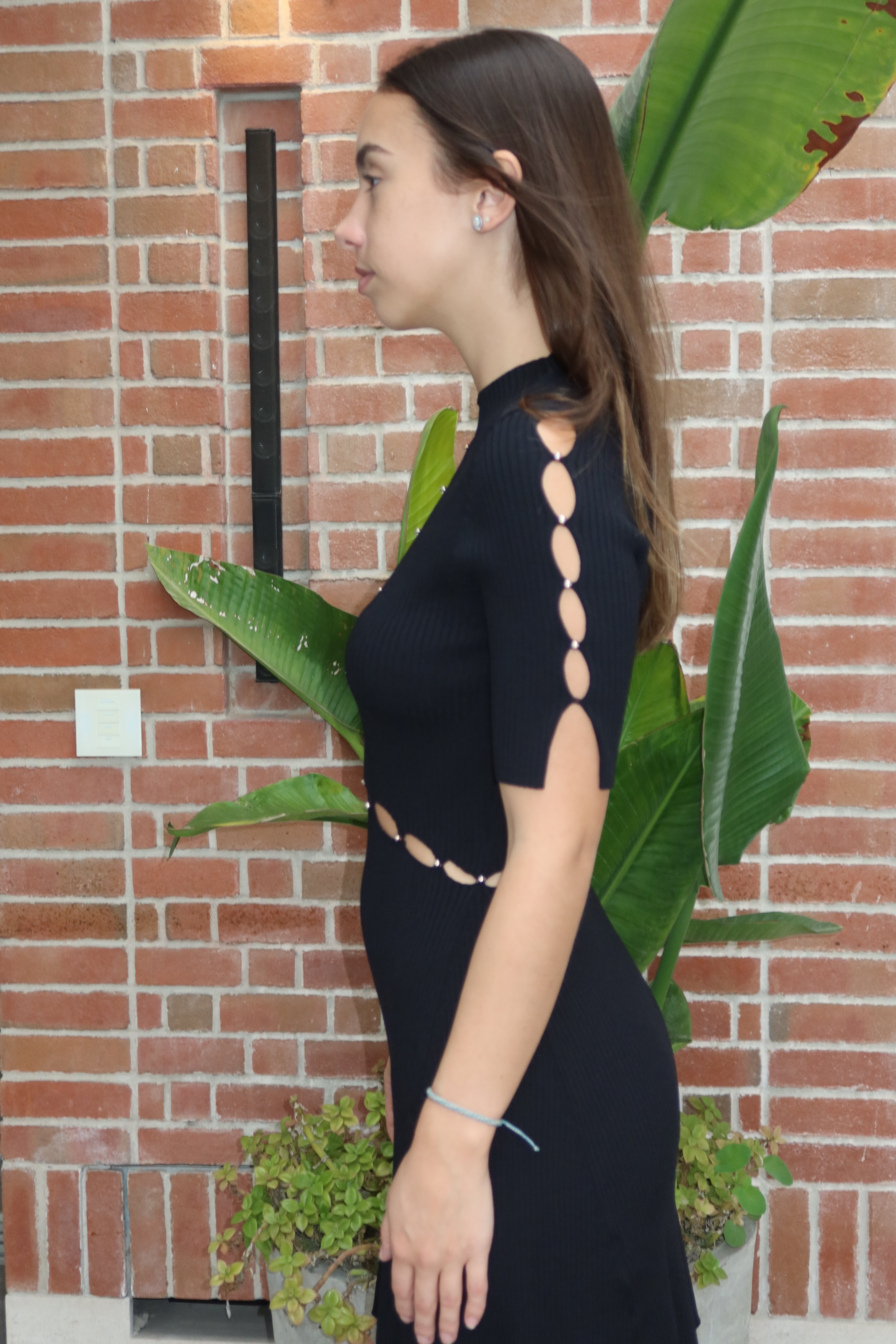 Maje Cutout Knit Mini Dress