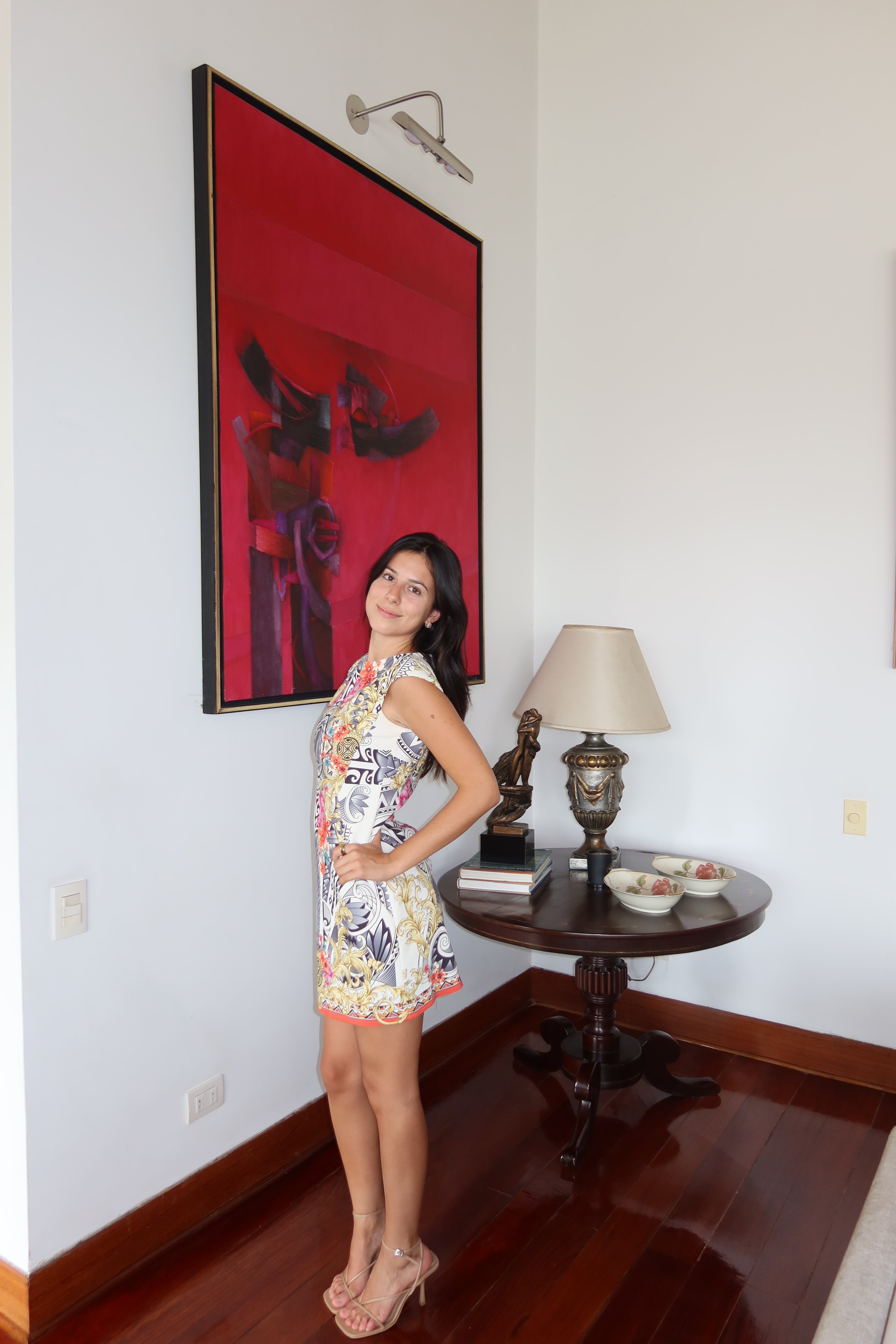 Minivestido con estampado barroco de Versace