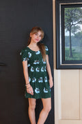 Vestido Corto Verde con Estampado Floral Maje