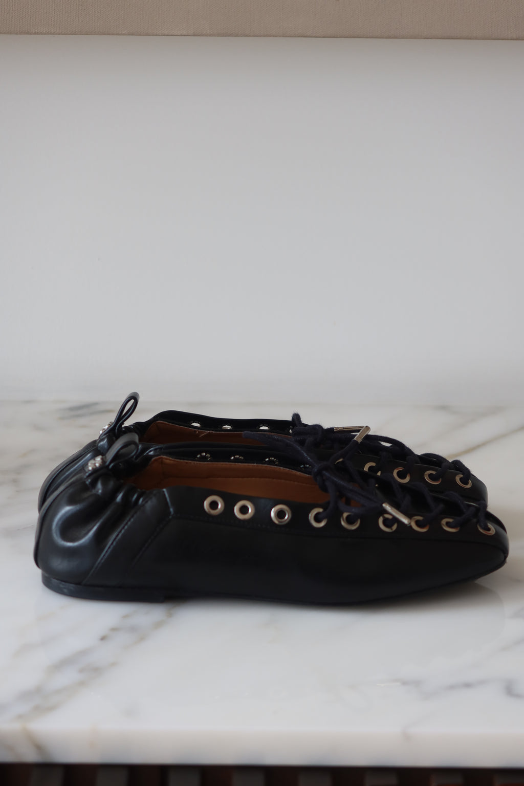 Bailarinas de Cuero Negras GANNI
