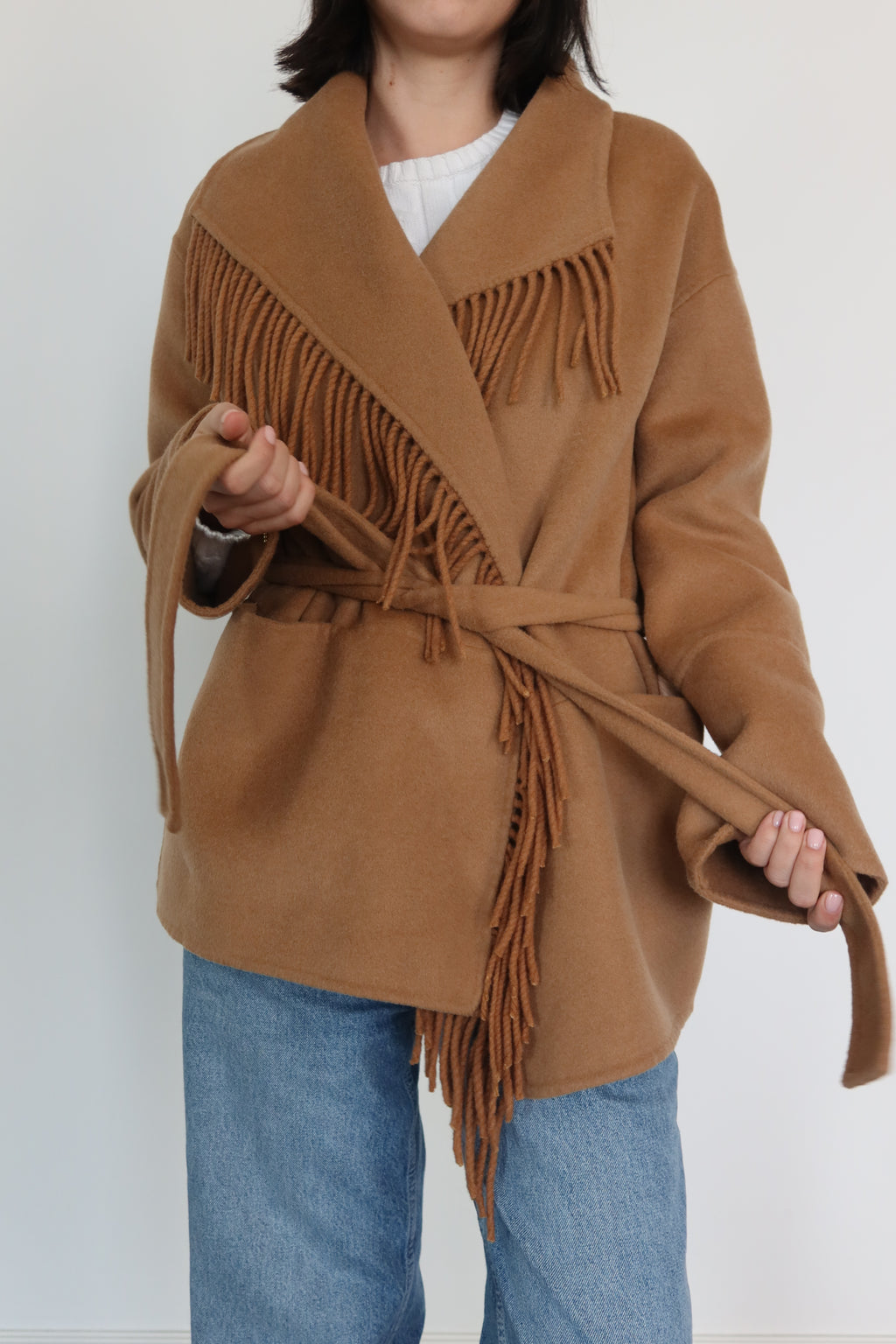 Maison Maia Camel Fringe Coat