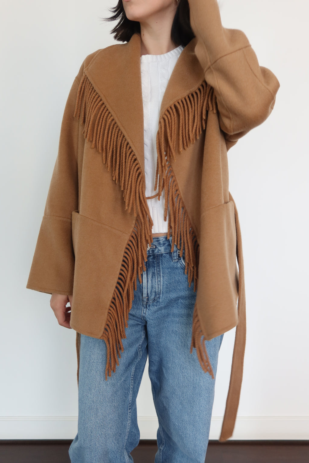 Maison Maia Camel Fringe Coat