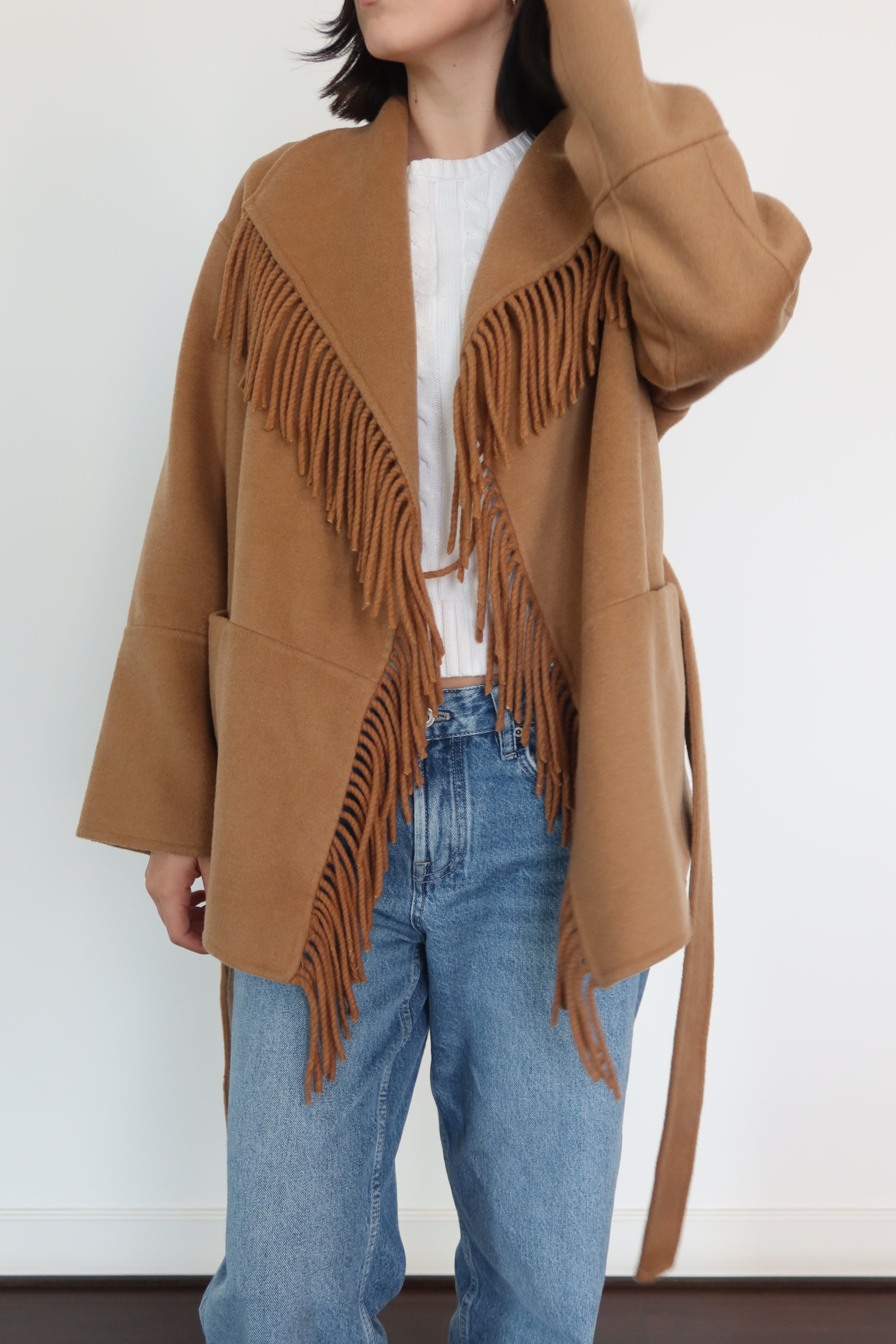 Maison Maia Camel Fringe Coat