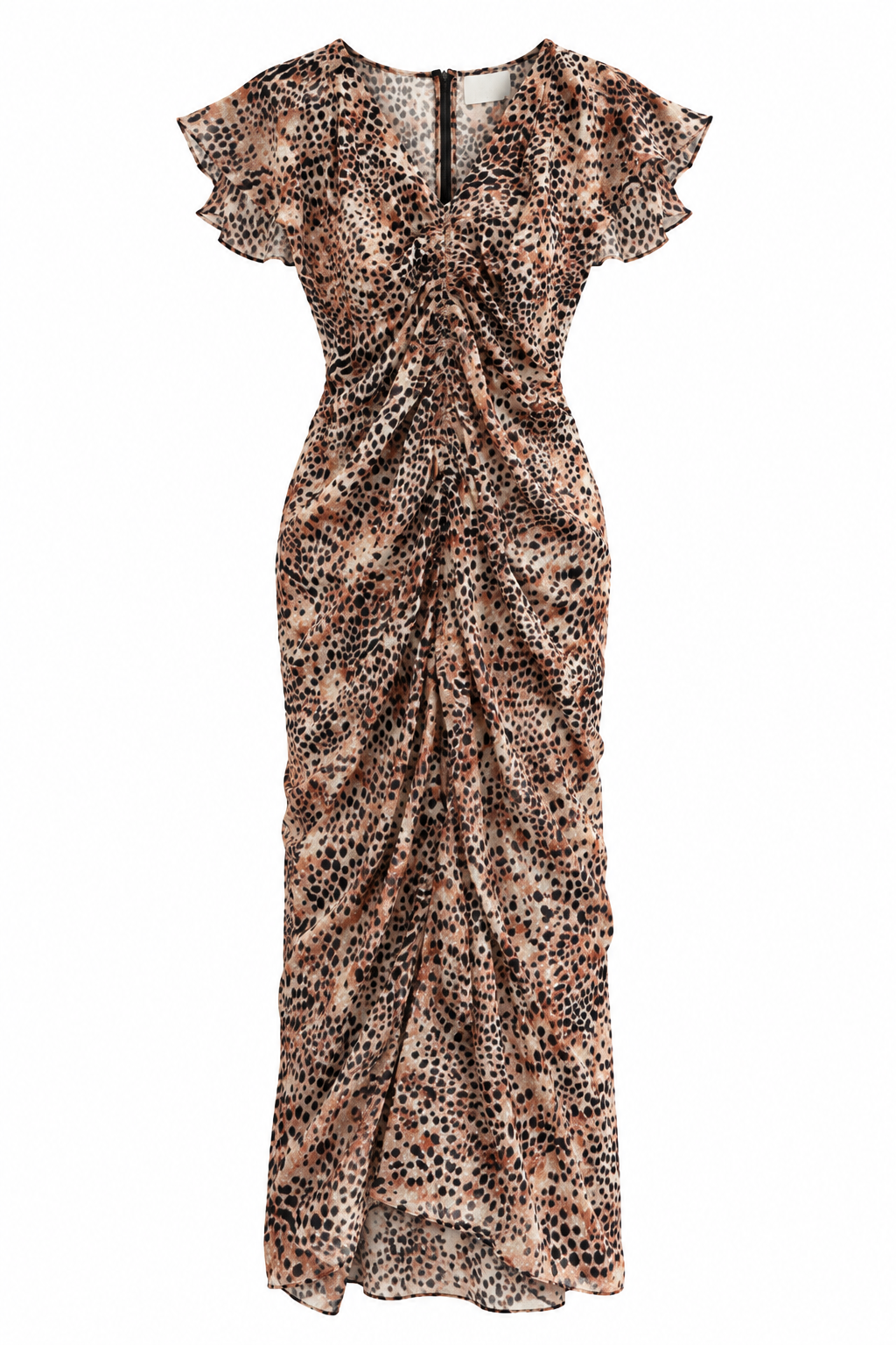 Isabel Marant Leopard Print Ruched Maxi Dress