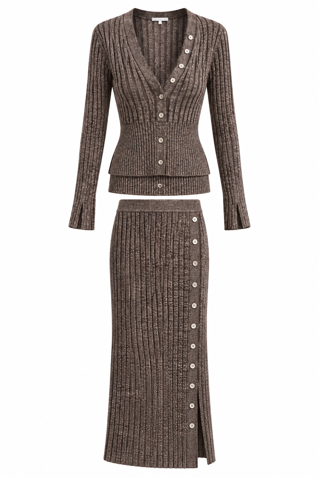Jonathan Simkhai Brown Ribbed Knit Set
