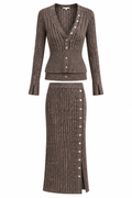 Jonathan Simkhai Brown Ribbed Knit Set