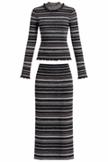 Hervé Léger Metallic Striped Knit Set