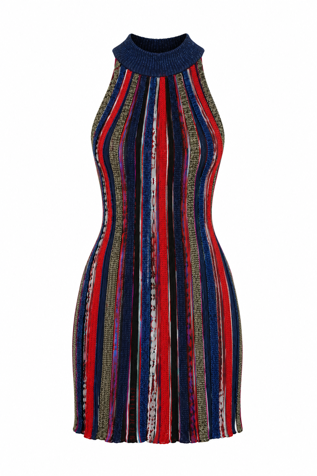 Missoni Vestido Mini de Punto a Rayas Multicolor