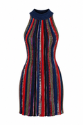 Missoni Vestido Mini de Punto a Rayas Multicolor
