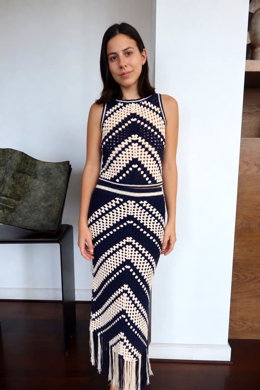Zimmermann Navy & Ivory Crochet Set